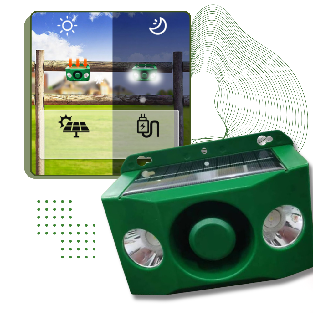 Répulsif solaire à détection de mouvement pour animaux