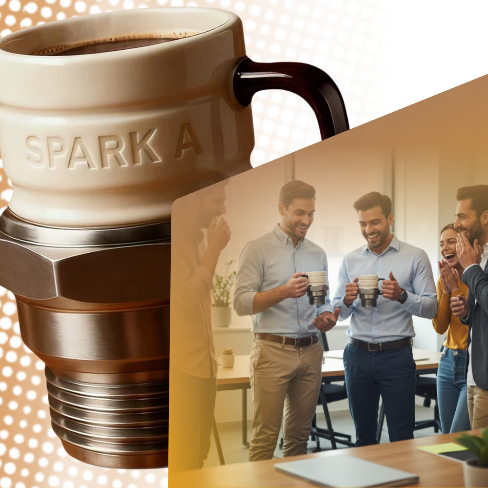 Tasse fantaisie en forme de bougie d'allumage