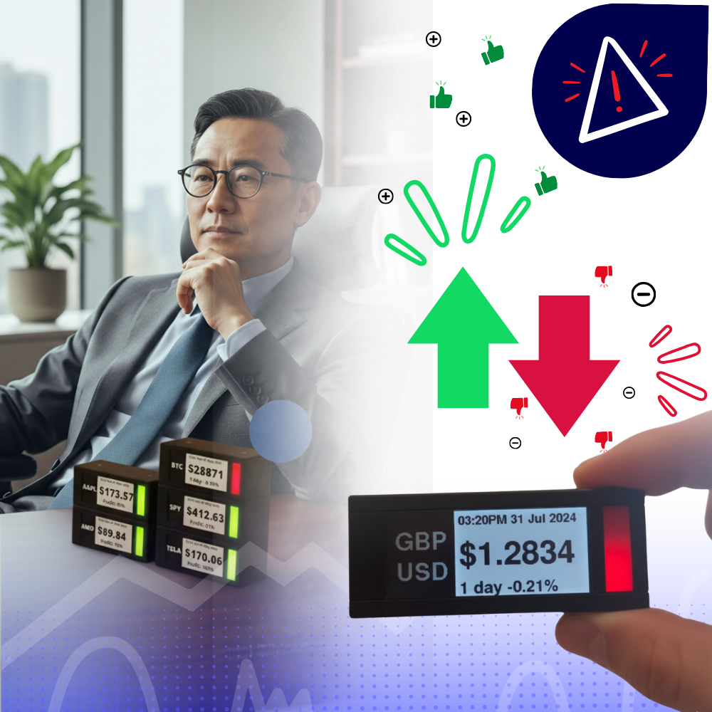 Afficheur bourse et crypto en direct avec design empilable