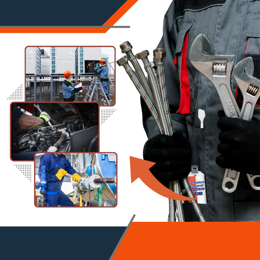 Colle à forte adhérence et étanche pour réparer le métal