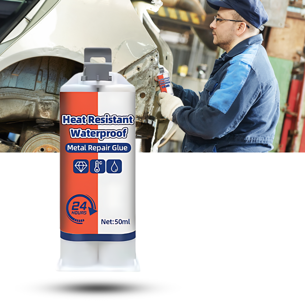 Colle à forte adhérence et étanche pour réparer le métal