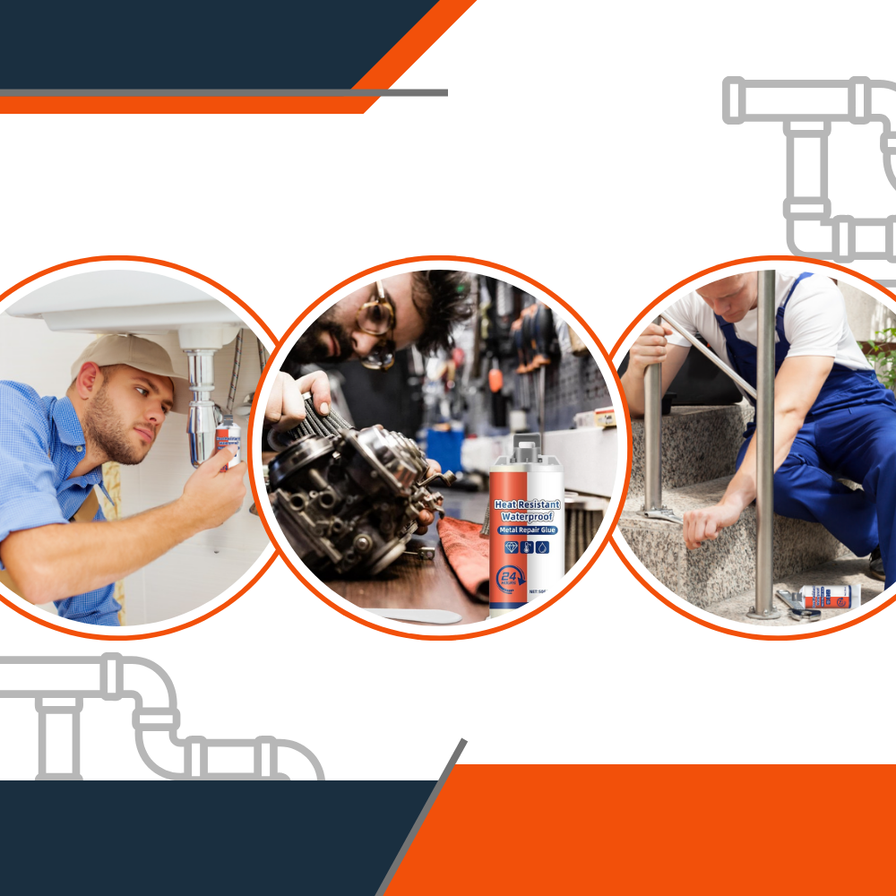 Colle à forte adhérence et étanche pour réparer le métal