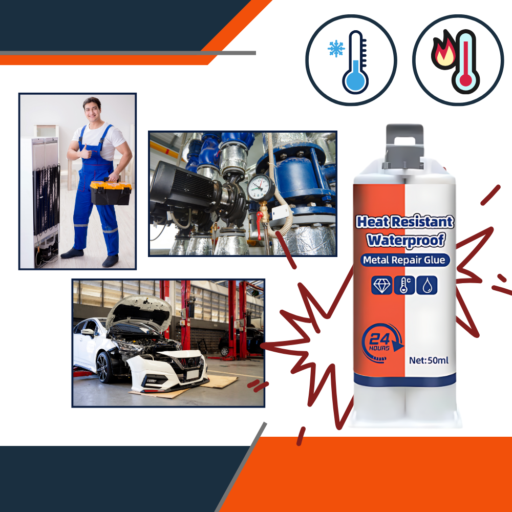 Colle à forte adhérence et étanche pour réparer le métal