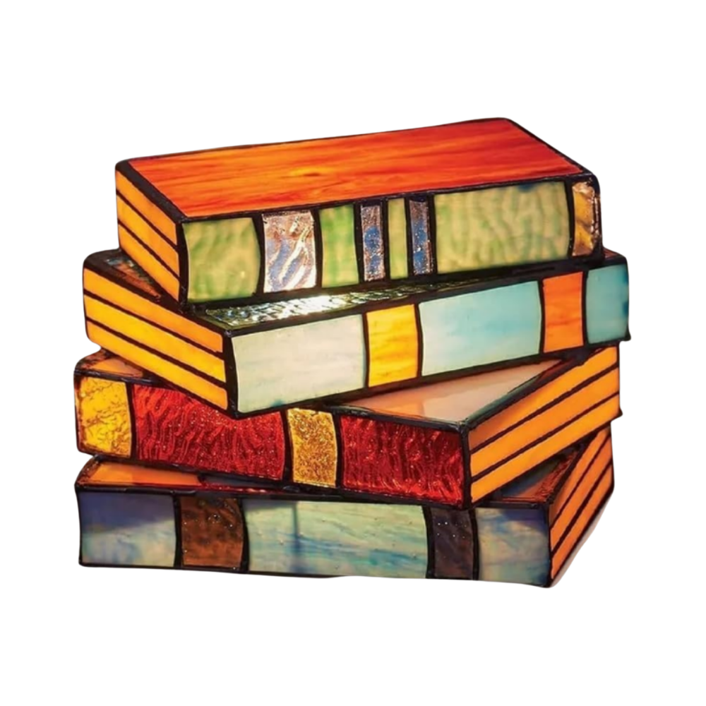 Lampe intemporelle livres empilés