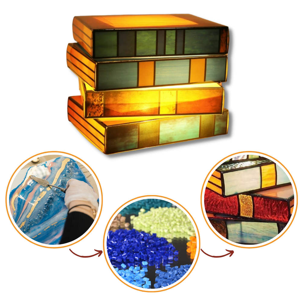 Lampe intemporelle livres empilés