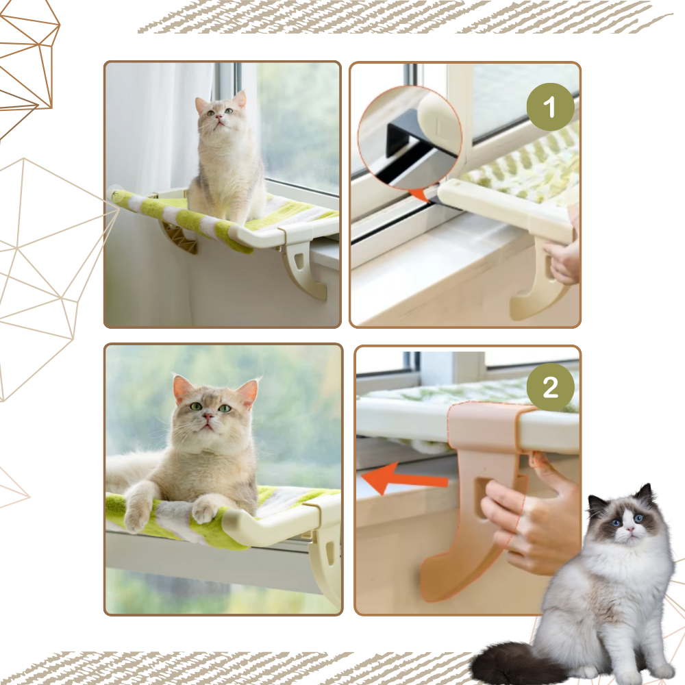 Lit pour chat et perchoir de fenêtre sans outil