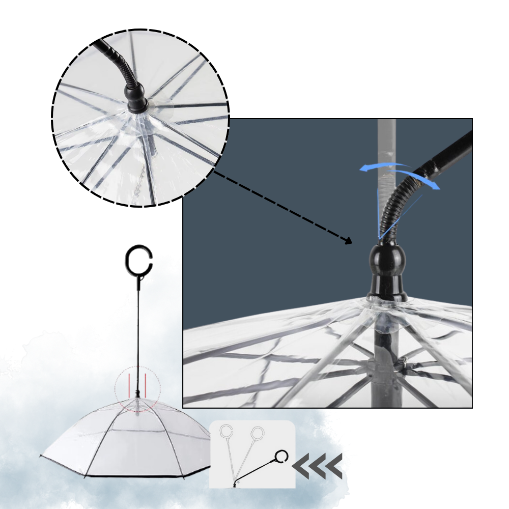 Laisse parapluie transparente pour chien