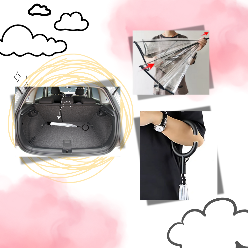 Laisse parapluie transparente pour chien