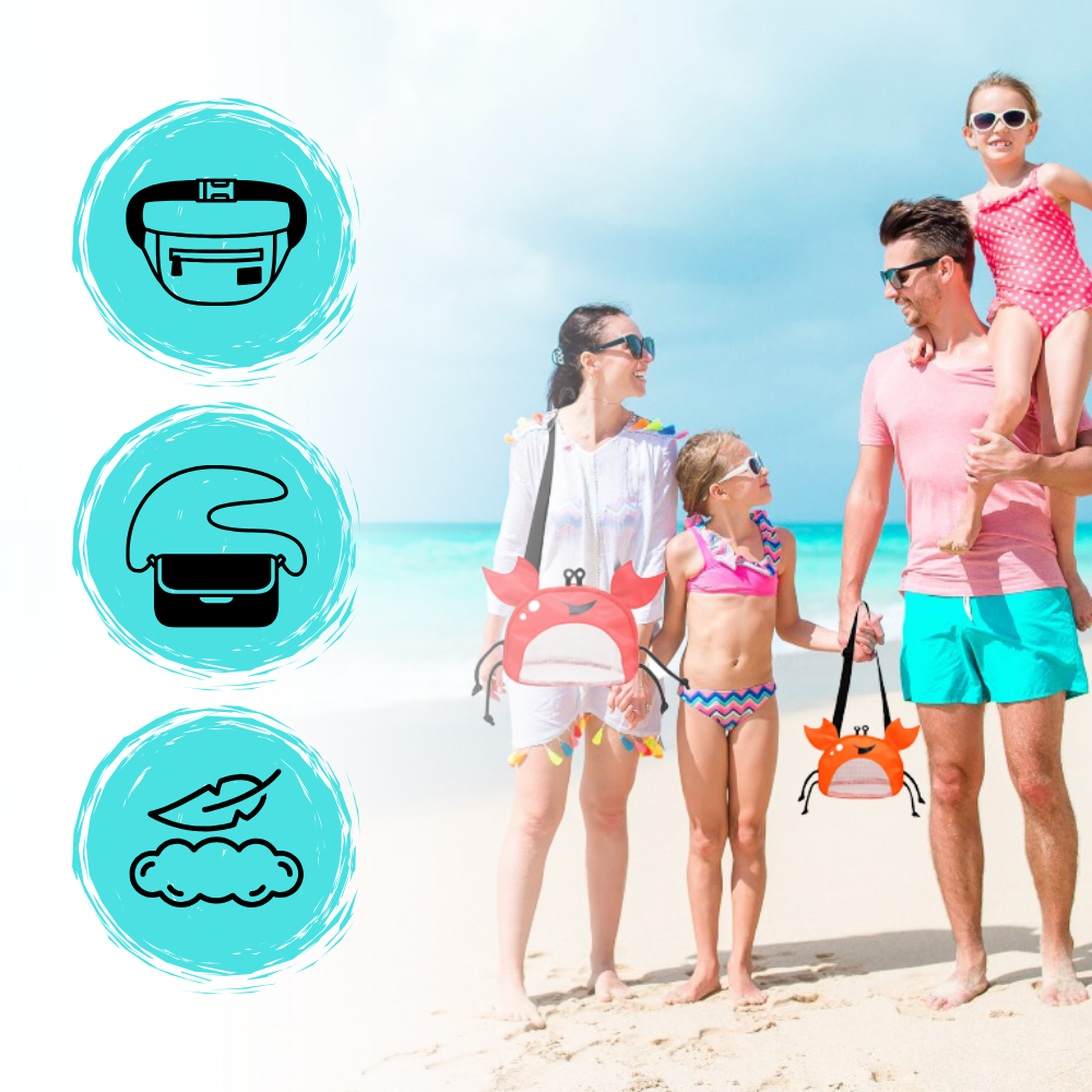 Sac de plage imperméable pour enfant en forme de crabe