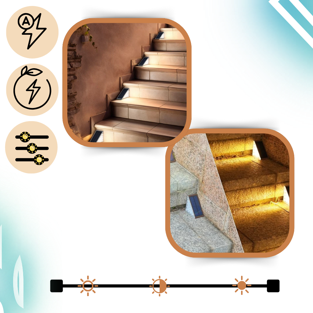 Lampes solaires étanches pour escaliers
