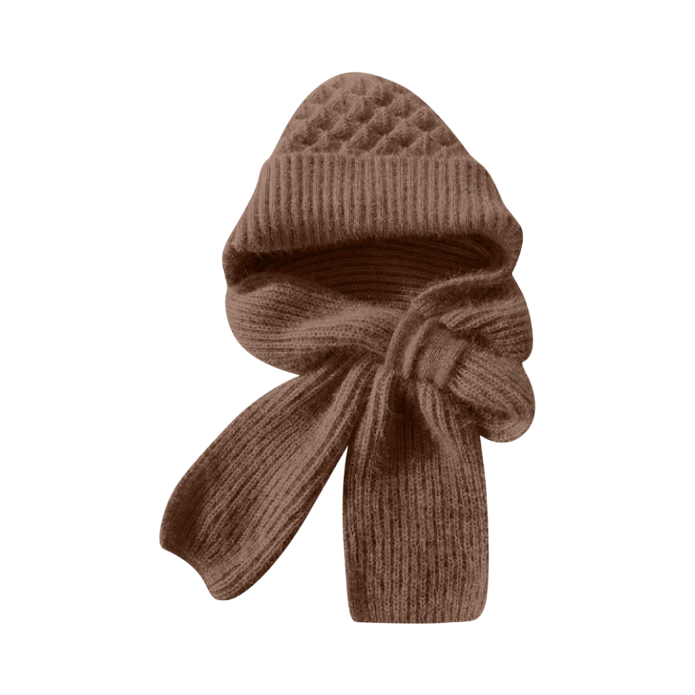 Bonnet à capuche en tricot coupe-vent avec écharpe et protège-oreilles