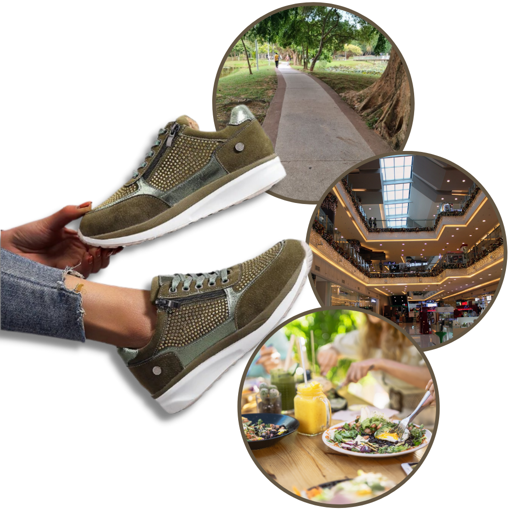 Baskets à semelles compensées avec strass